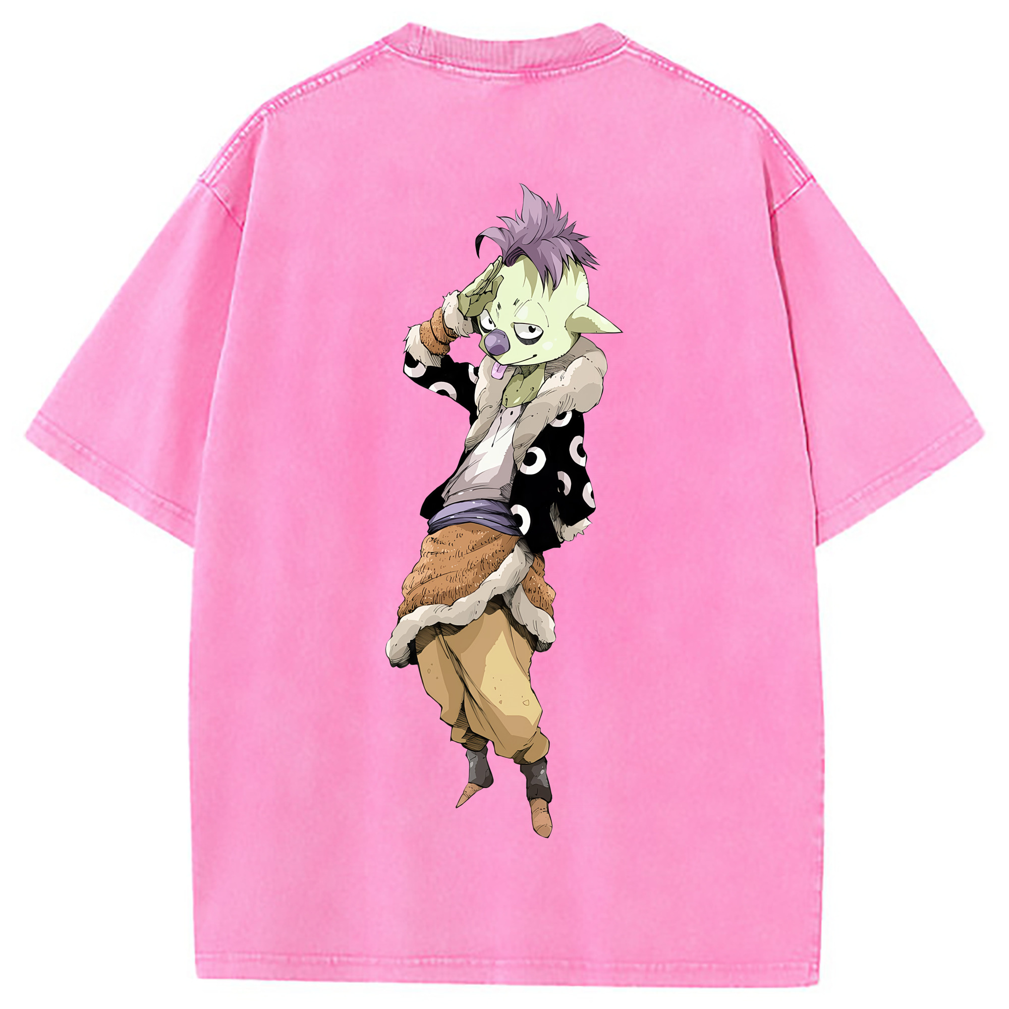 （画像用） 転スラ Regarding Reincarnated to Slime 綿100% ヴィンテージ風 半袖Tシャツ（背面プリント）